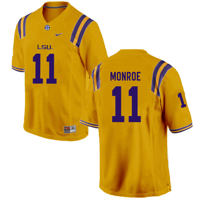 Men #11 Eric Monroe LSU Tigers College Football Jerseys Sale-Gold
